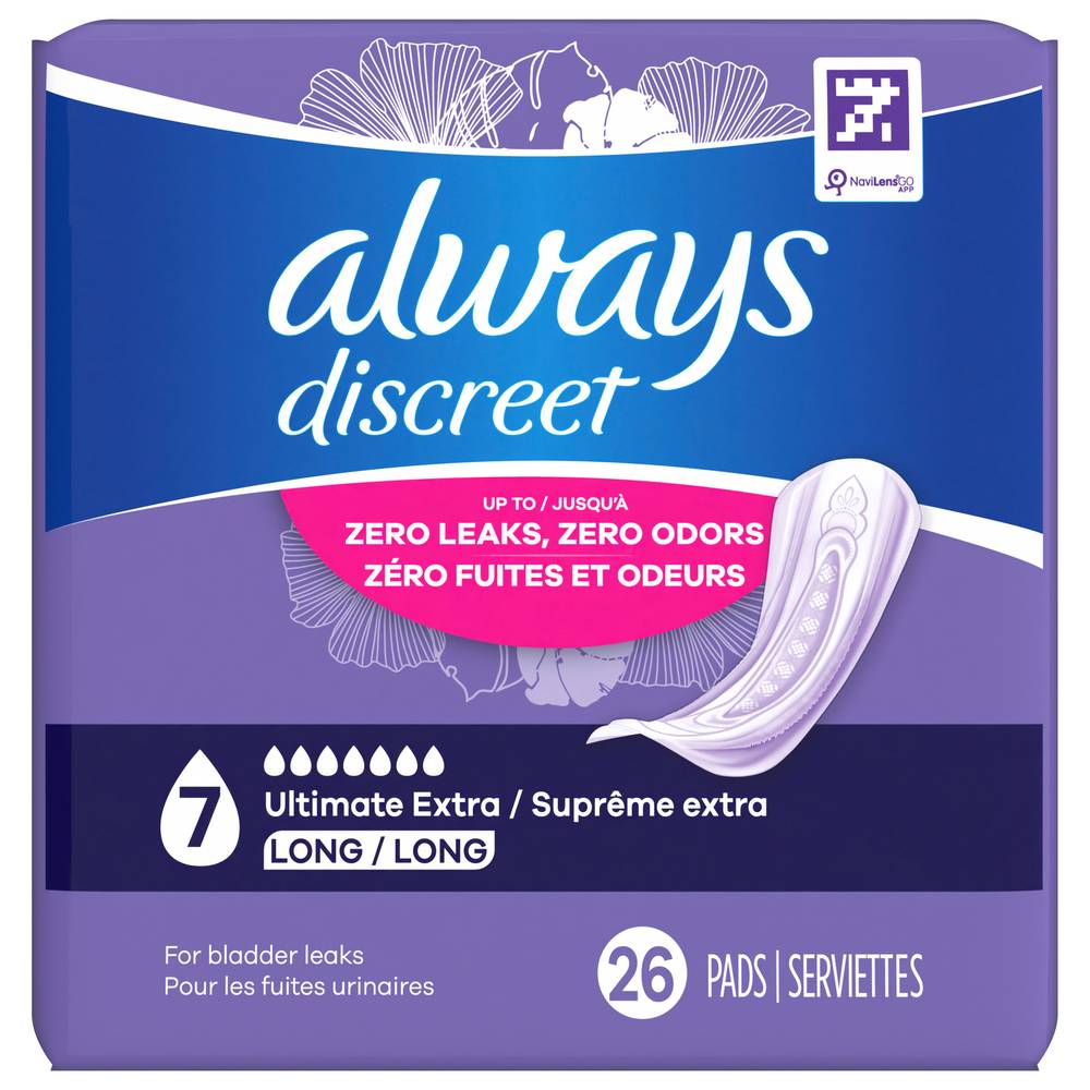 Always Discreet Ultimate Extra Protect Pads (26 ct)