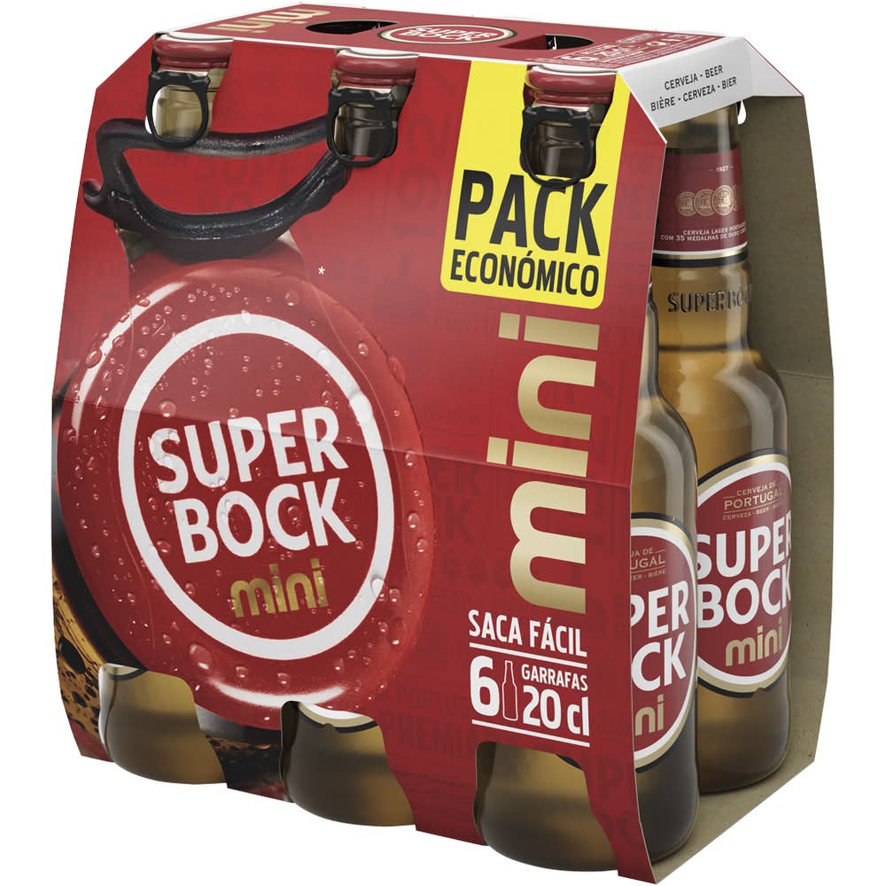 Super Bock - Cerveja super bock, pack 6 x 200 ml