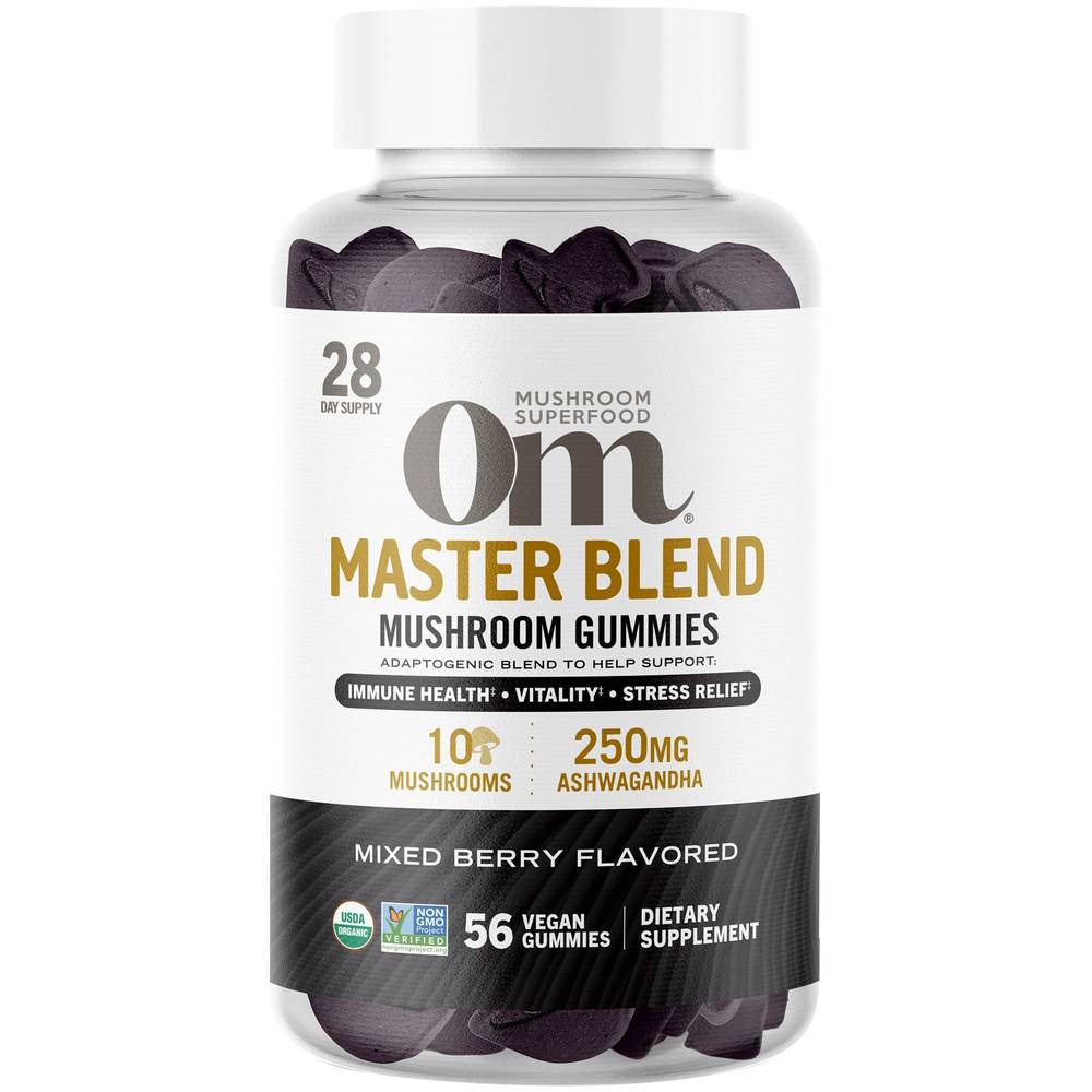 Master Blend Mushroom Gummies - 250Mg Ashwagandha - Mixed Berry (56 Gummies)