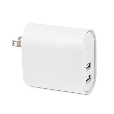 NXT Technologies™ Universal 2 USB Port Phone Charger, White (NX54349)