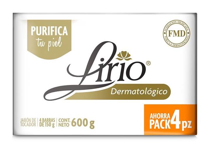 Lirio · Jabón de tocador dermatológico en barra (4 x 150 g)