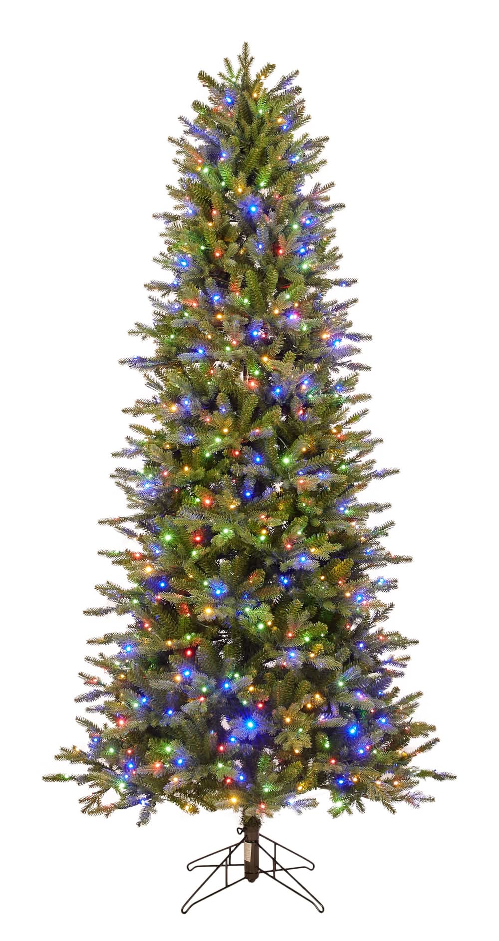 GE 7.5-ft Aspen fir Pre-lit Slim Artificial Christmas Tree with Multicolor LED Lights