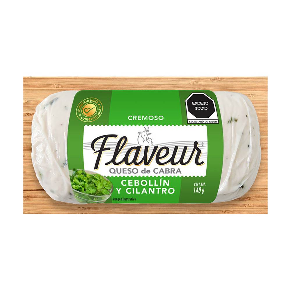 Flaveur · Queso de cabra, cebollín-cilantro (140 g)
