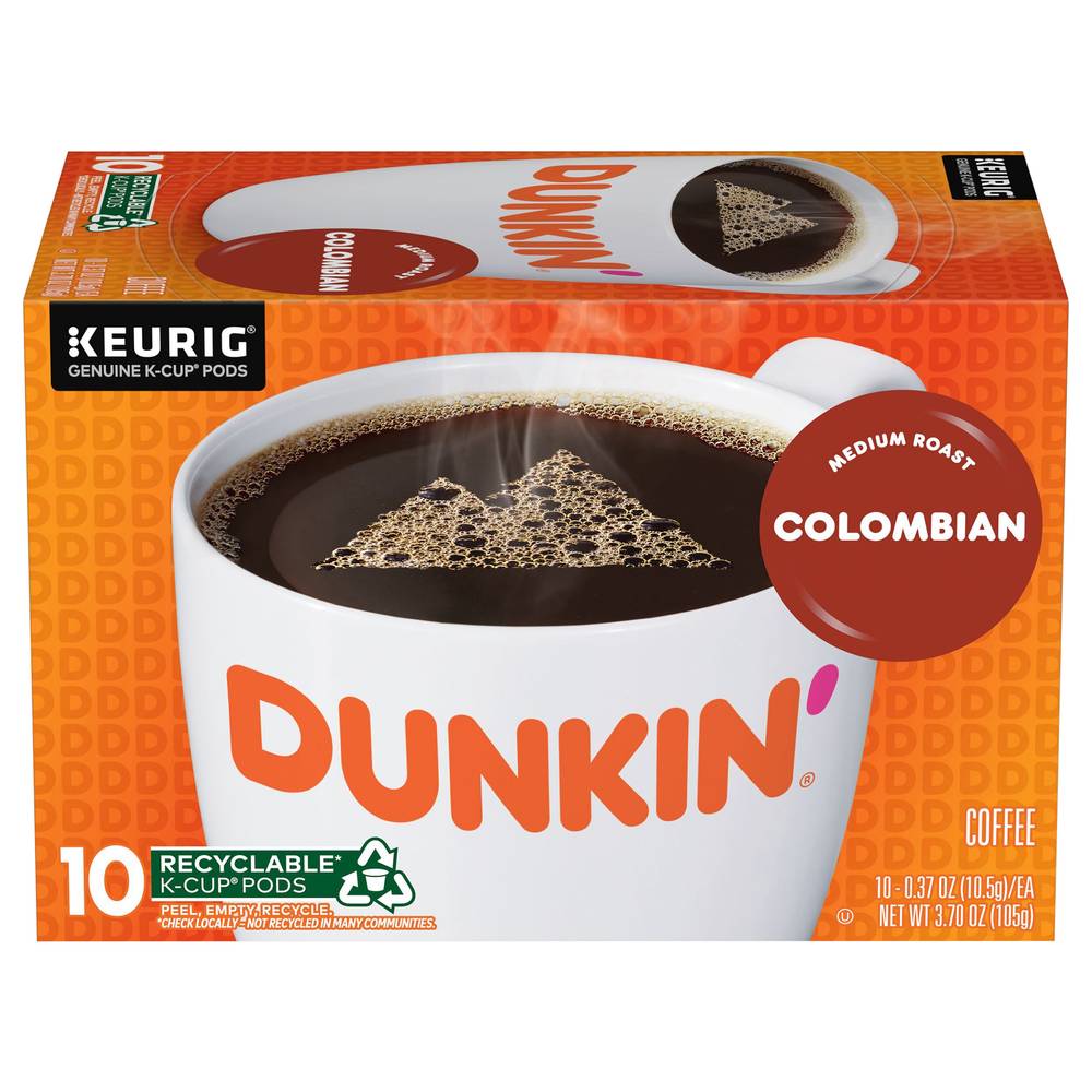 Dunkin' Medium Roast 100% Colombian Coffee (3.7 oz)