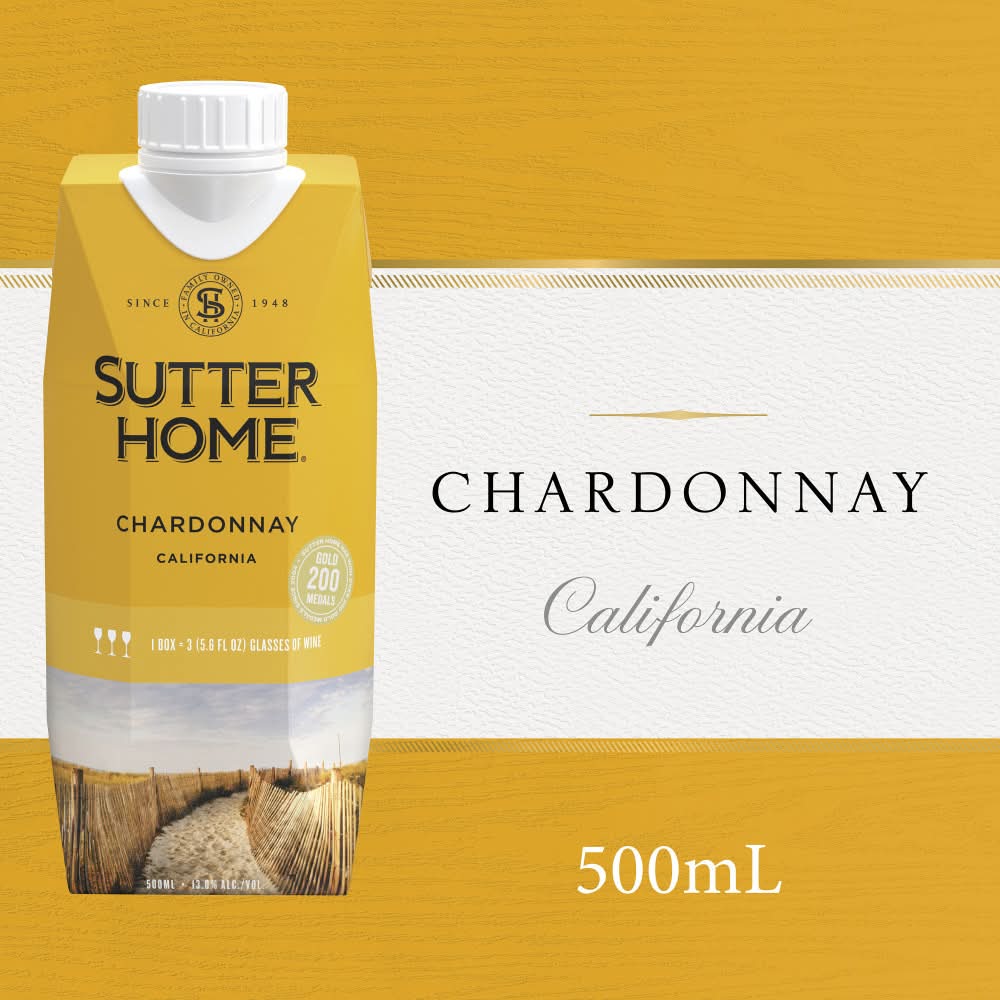 Sutter Home California Chardonnay White Wine (500 ml)