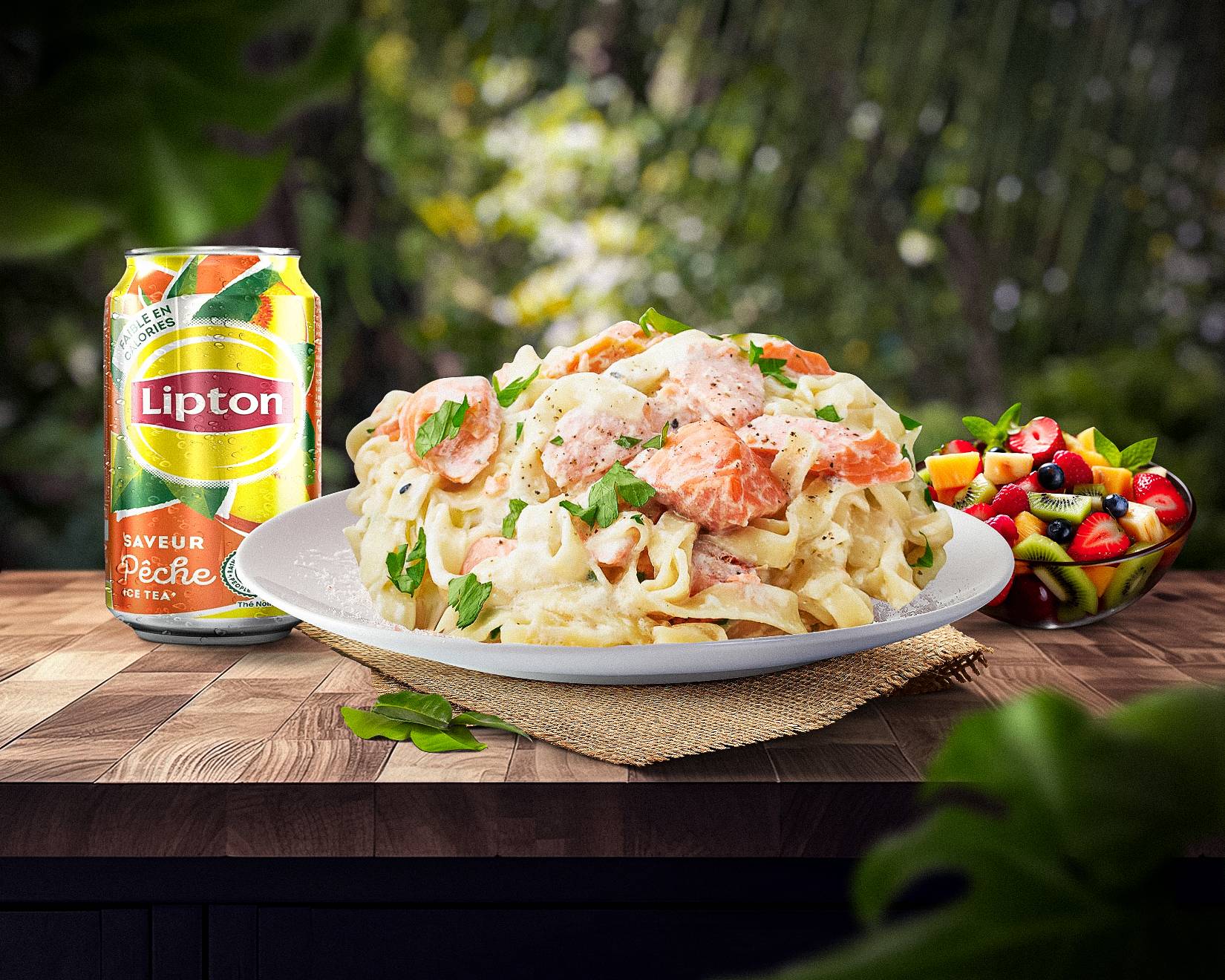 Menu pâtes au Saumon