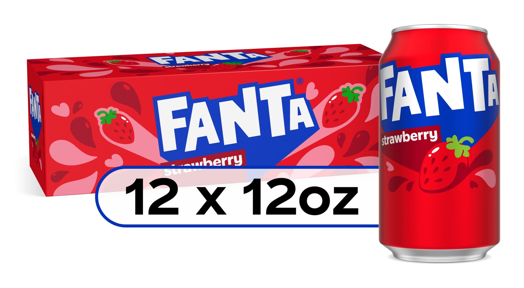 Fanta Flavored Soda, Strawberry (12 x 12 fl oz)