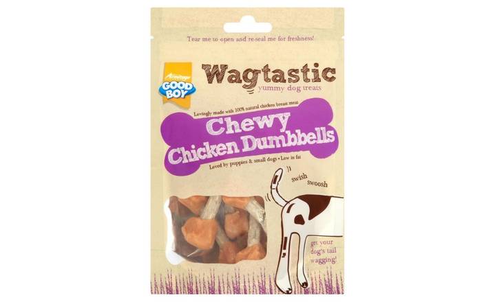 Good Boy Wagtastic Yummy Dog Treats Chewy Chicken Dumbbells 90g (400217)