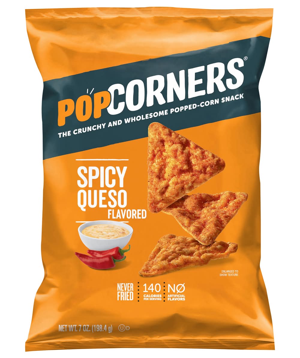 PopCorners The Crunchy & Wholesome Popped Corn Snack, Spicy Queso (7 oz)