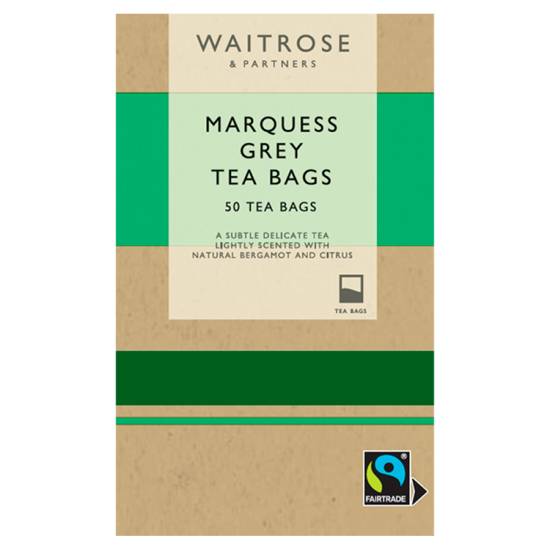 Waitrose Fairtrade Marquess Grey Tea Bags (50ct,125g)