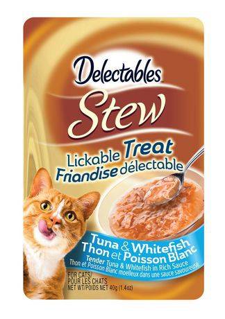 Delectables delectables ragoût friandise délectable pour chats - thon et poisson blanc, 40 g (delectables friandise délectable pour chats - thon et poisson blanc) - stew lickable treat tuna & whitefish (40 g)