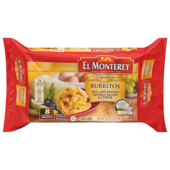 El Monterey Applewood Smoked Bacon and Cheese Egg Burritos (8 ct)
