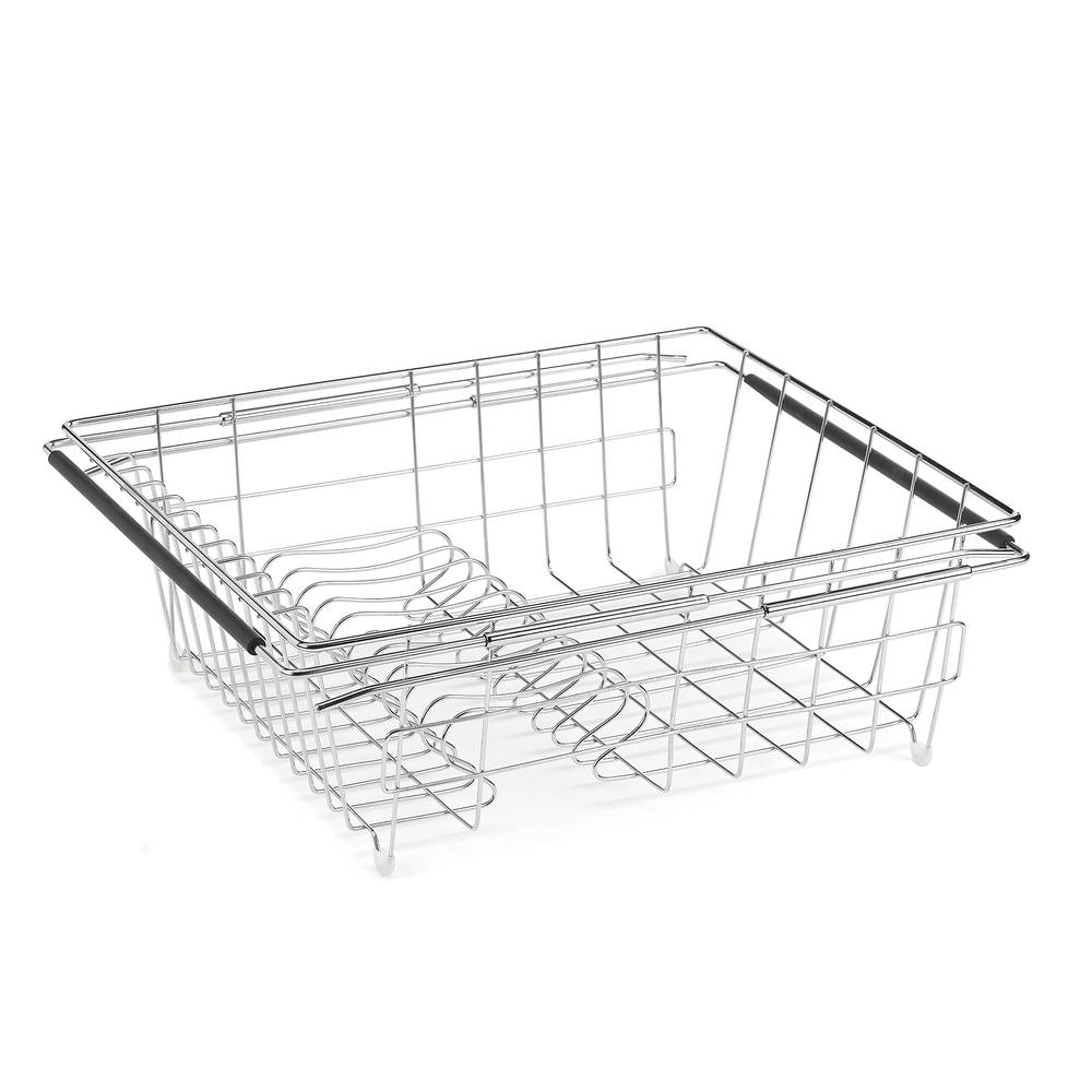 Style Selections 12-in W x 13.77-in L x 4.92-in H Stainless Steel Dish Rack | 6256-75LW