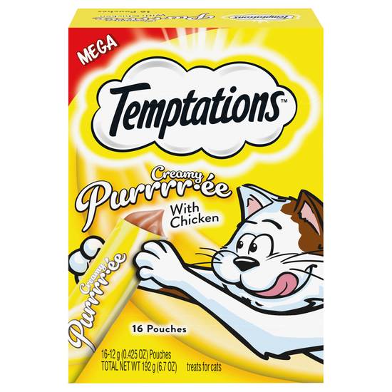 Temptations Creamy Purrrr-Ee With Chicken Treats For Cats (16 ct)