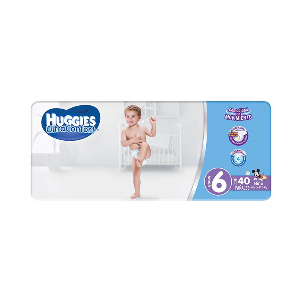 Huggies · Pañales ultraconfort, hombre, Etapa 6 (40 un)