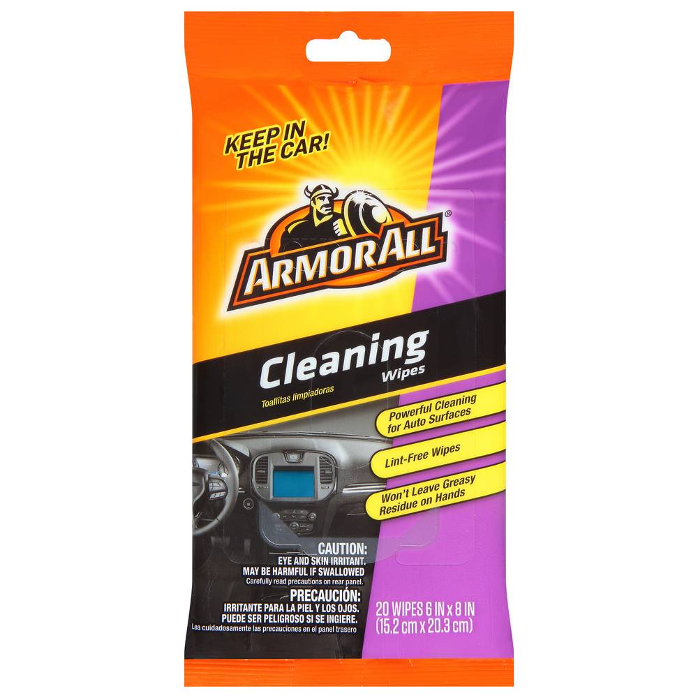 Armor All Cleaning Wipes Bag, 6 in x 8 in (20 ct)