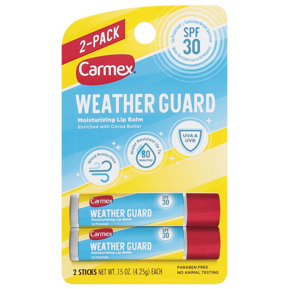 Carmex Weather Guard Moisturizing Lip Balm (15 oz, 2 ct)