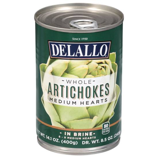 Delallo Whole Artichokes Medium Hearts in Brine (14.1 oz)
