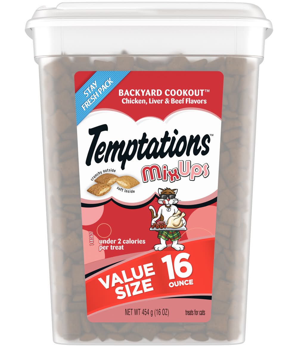 Temptations Mixups Crunchy and Soft Cat Treats, Chicken, Liver & Beef (16 oz)