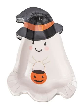Halloween Appetizer Plates 24-Pack Ghost