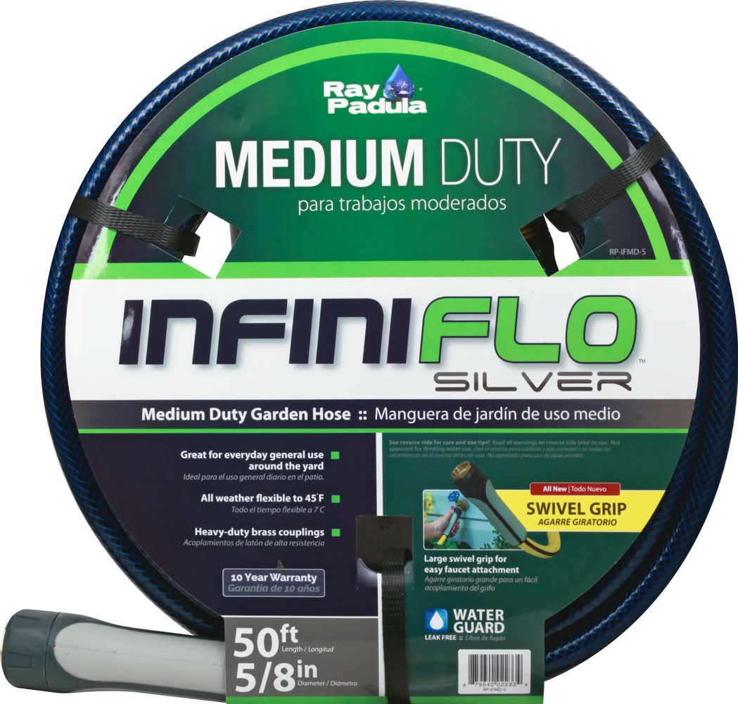 Ray Padula Infiniflo Silver Medium Duty Garden Hose