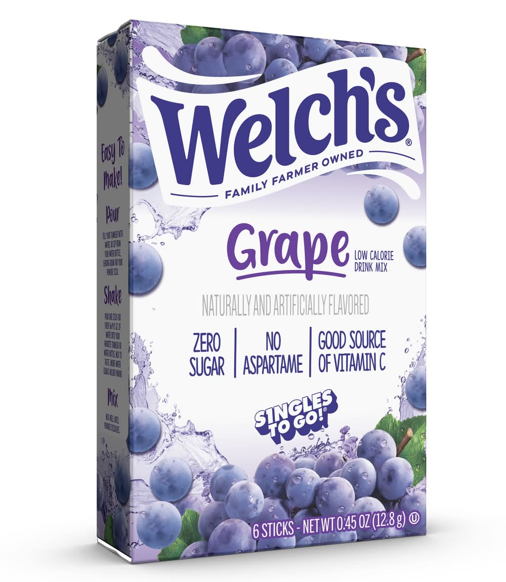 Welch's Low Calorie Drink Mix, Grape (0.45 oz, 6 ct)