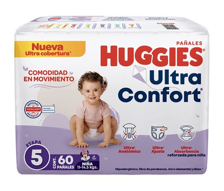 Huggies · Ultra confort pañales infantiles desechables, mujer, Etapa 5 (60 un)