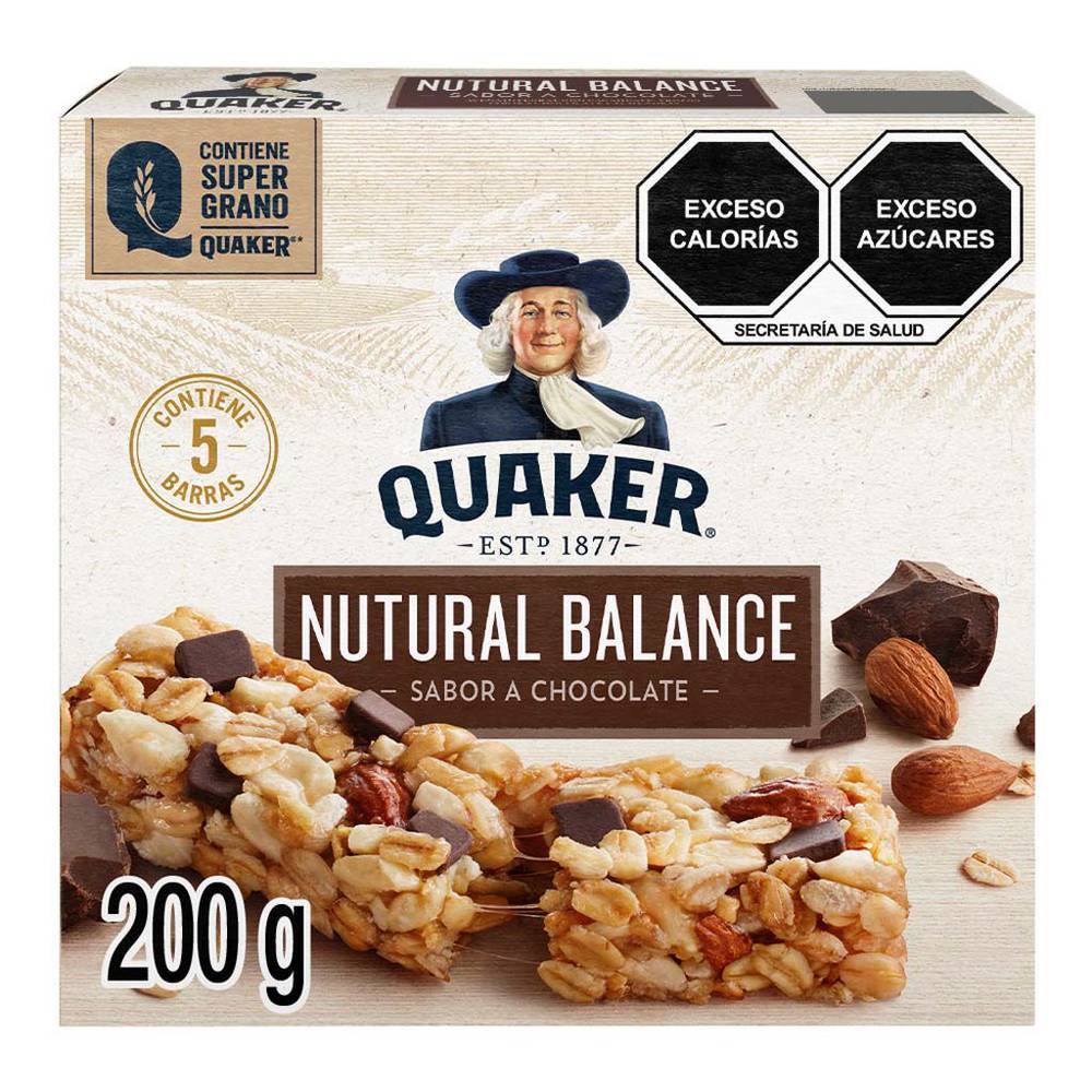 Quaker barra de avena sabor chocolate (caja 200 g)
