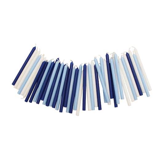 4.5" White & Blue Hanukkah Candles, 45Ct. By Ashland