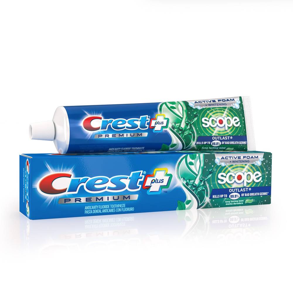 Crest Complete Plus Scope Outlast Whitening Fluoride Toothpaste, 7.2 OZ