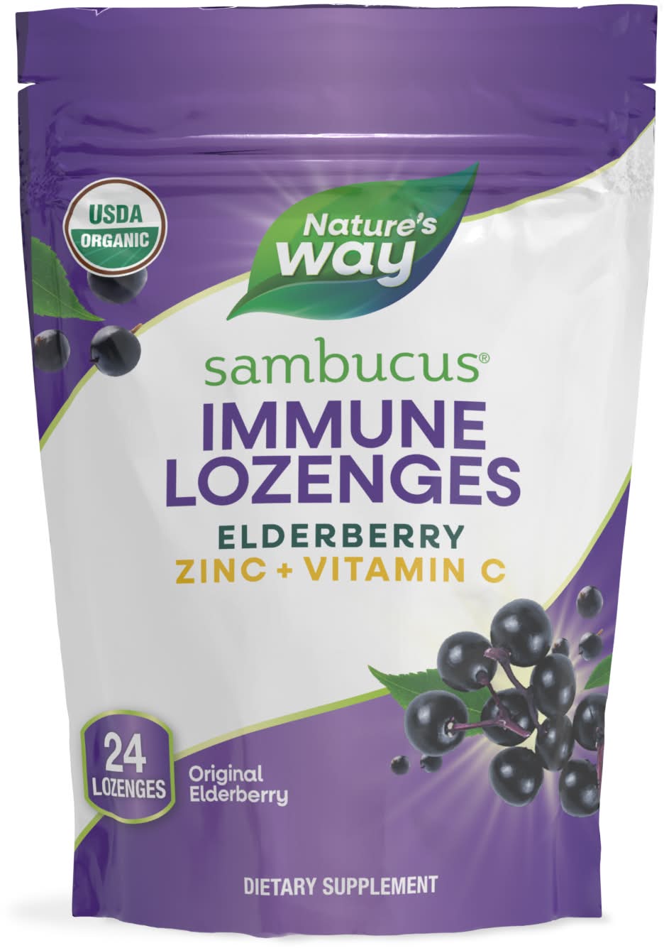Nature's Way Sambucus Zinc Lozenges Supplement, Elderberry (0.3 lbs)