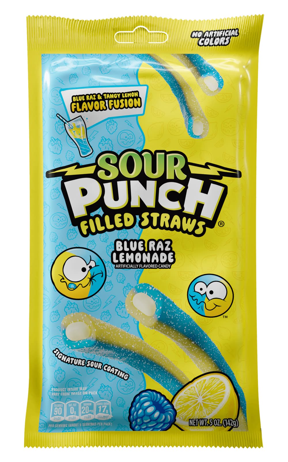 Sour Punch Blue Raz Lemonade Filled Straws (5 oz)