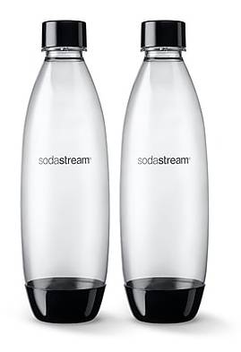 SodaStream Carbonating Bottle Twin pack, Clear-Black (2 ct)