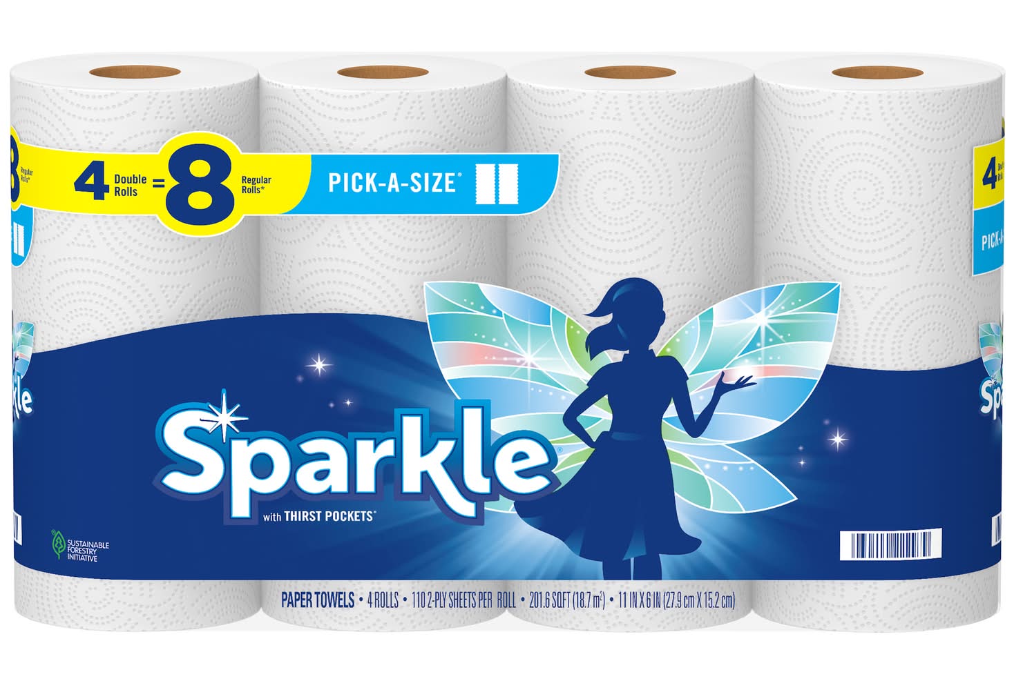 Sparkle 2-Ply Paper Towels Value pack, 11 in x 6 in (4 ct)