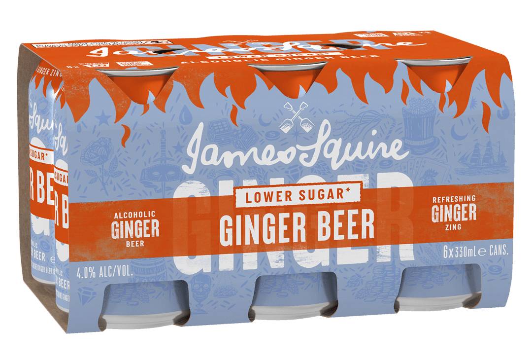 James Squire Lower Sugar Ginger Beer Cans 6x330ml