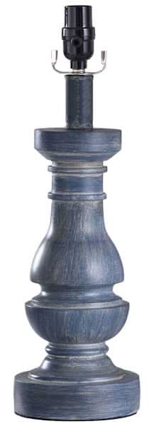 Blue Turned Leg Lamp Base, 15"