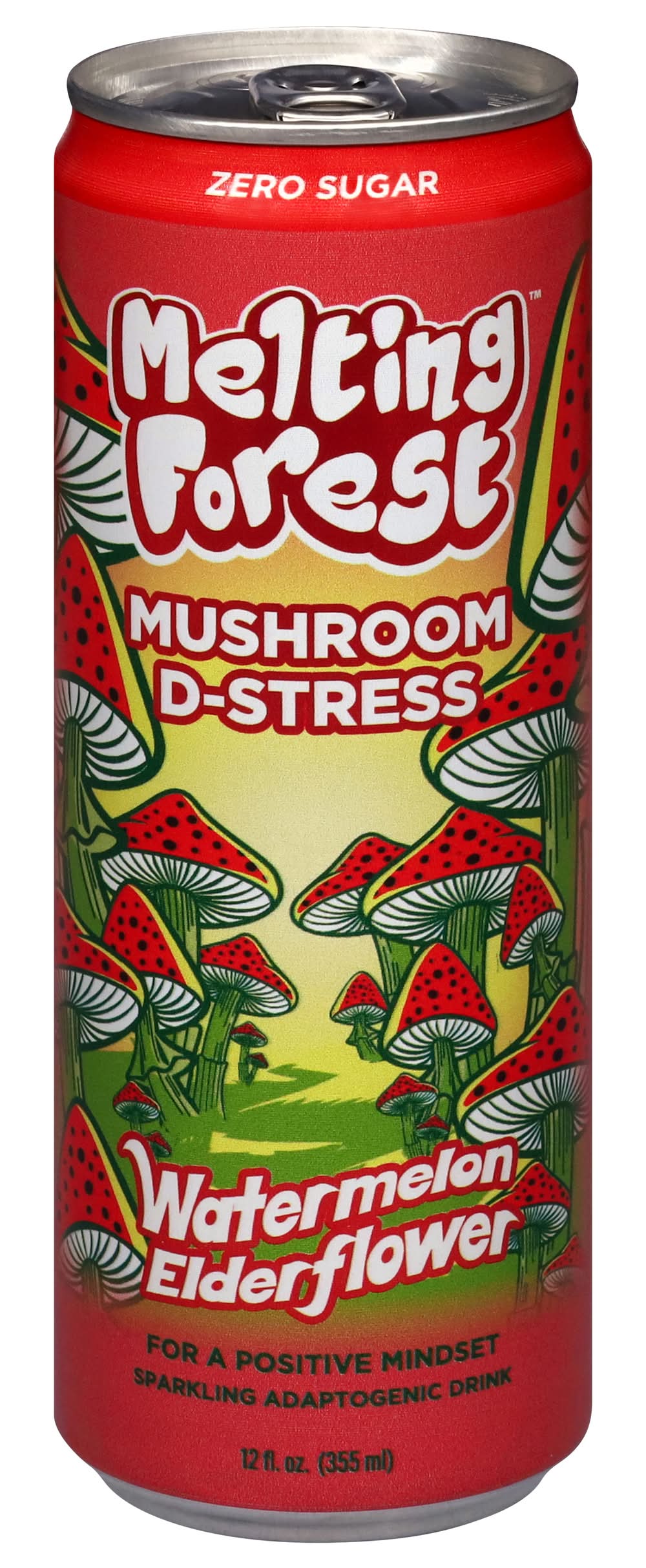 Melting Forest Mushroom D Stress Sparkling Drink, Watermelon Elderflower (12 fl oz)
