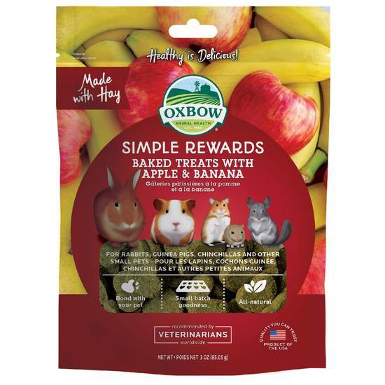 Oxbow Simple Rewards Apple and Banana Baked Treat (3 oz)