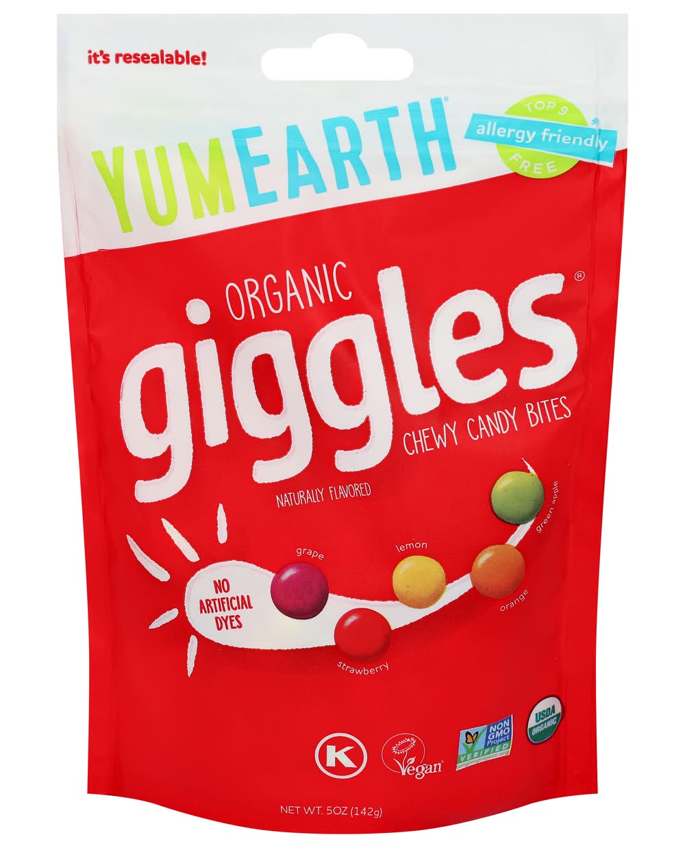 YumEarth Giggles Organic Chewy Candy Bites, Mixed Fruit (5 oz)