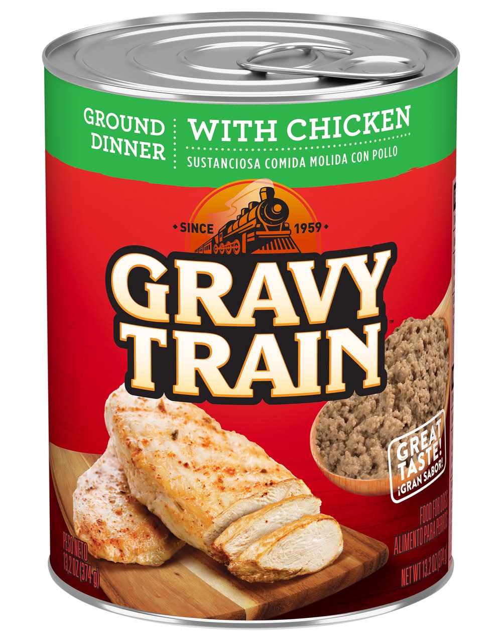 Gravy Train Ground Dinner Wet Dog Food, Chicken (13.2 oz)