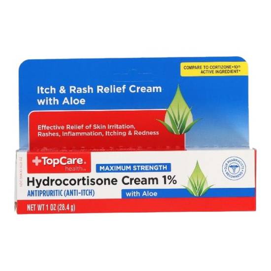 Top Care Hydrocortisone 1% Itch and Rash Relief Cream With Aloe