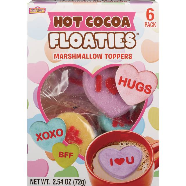 Treat Street Hot Cocoa Floaties, Valentine's Marshmallow Toppers, 2.54 oz