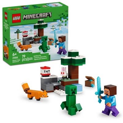 LEGO Minecraft Steve’s Taiga Adventure Toy Set Ages 6+ 21583 (79 ct)
