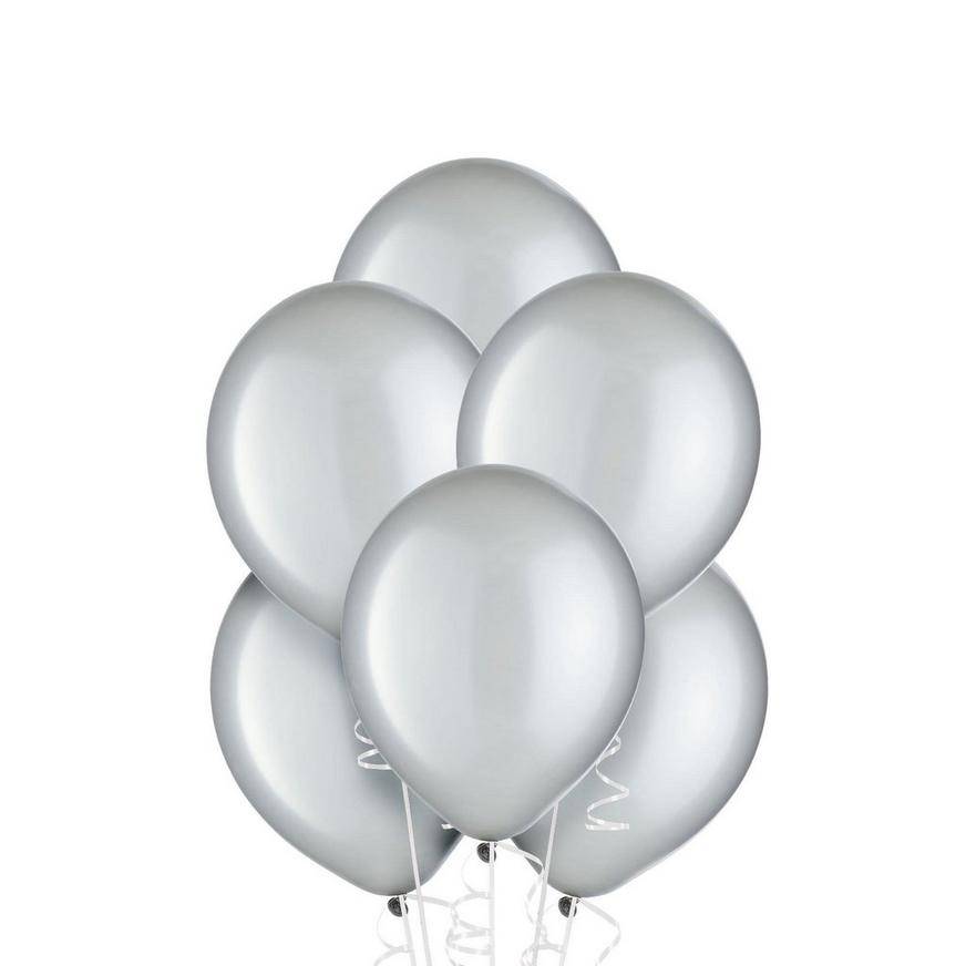 Party City Uninflated Pearl Balloons, 9", Silver (20 ct)