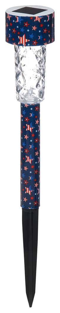 Patriotic Print Solar Powered Garden Stake 2 Assorted Designs