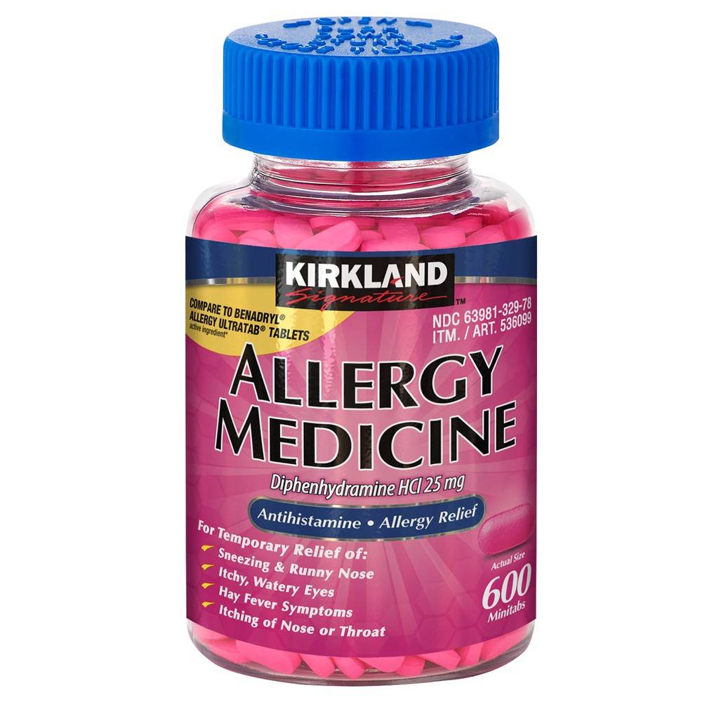 Kirkland Signature Allergy Medicine Hci 25 mg Mini-Tablets (600 ct)