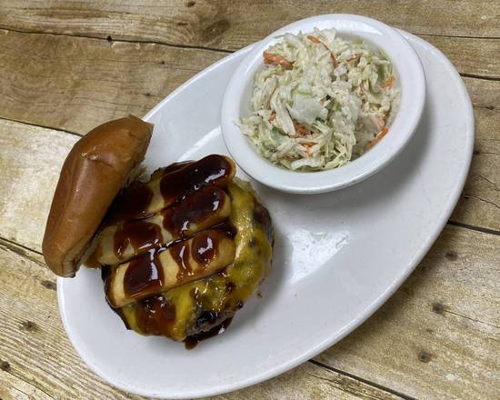 Order French Fry Bourbon Burger #35 food online from Lindburgers store, Jupiter on bringmethat.com