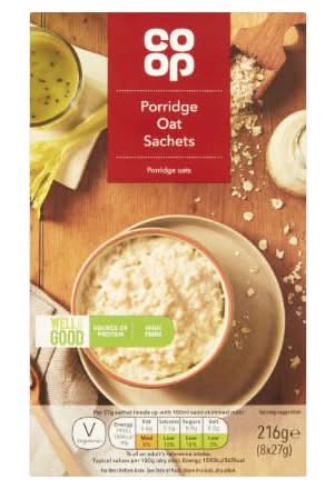 CO OP ORIGINAL PORRIDGE SACHETS 216G