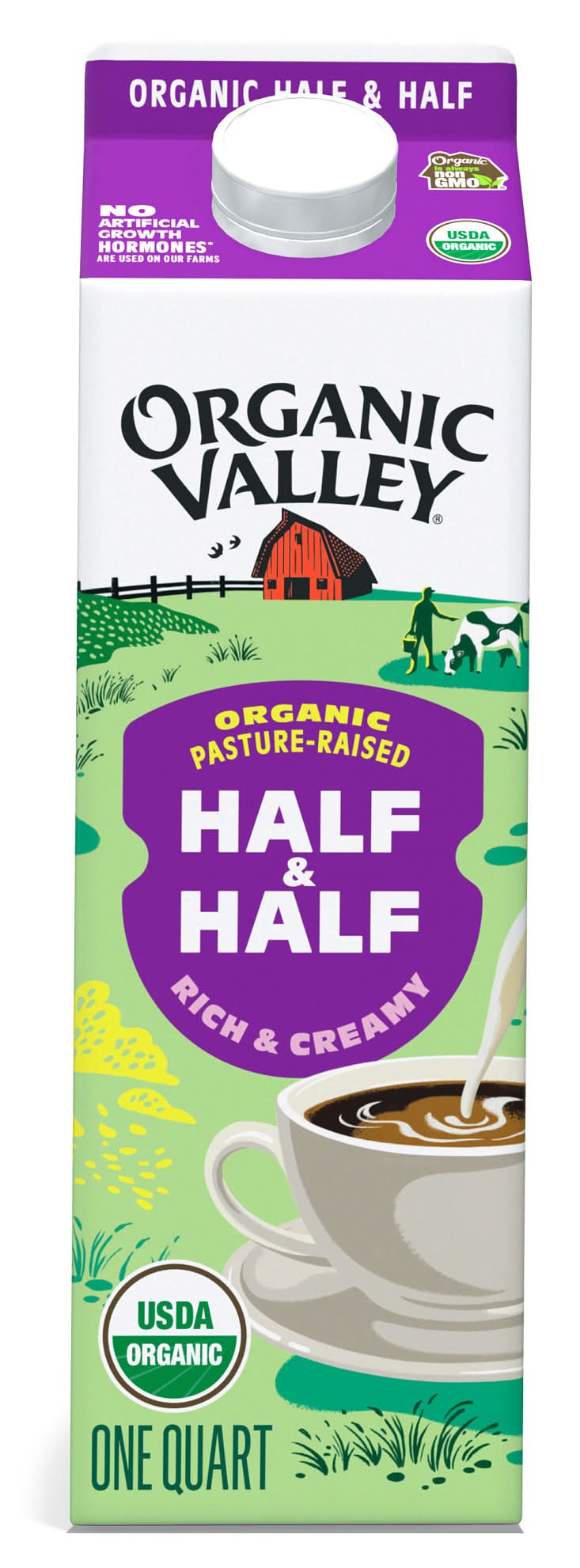 Organic Valley Organic Pasteurized Grade a Half & Half Milk (1 qt)
