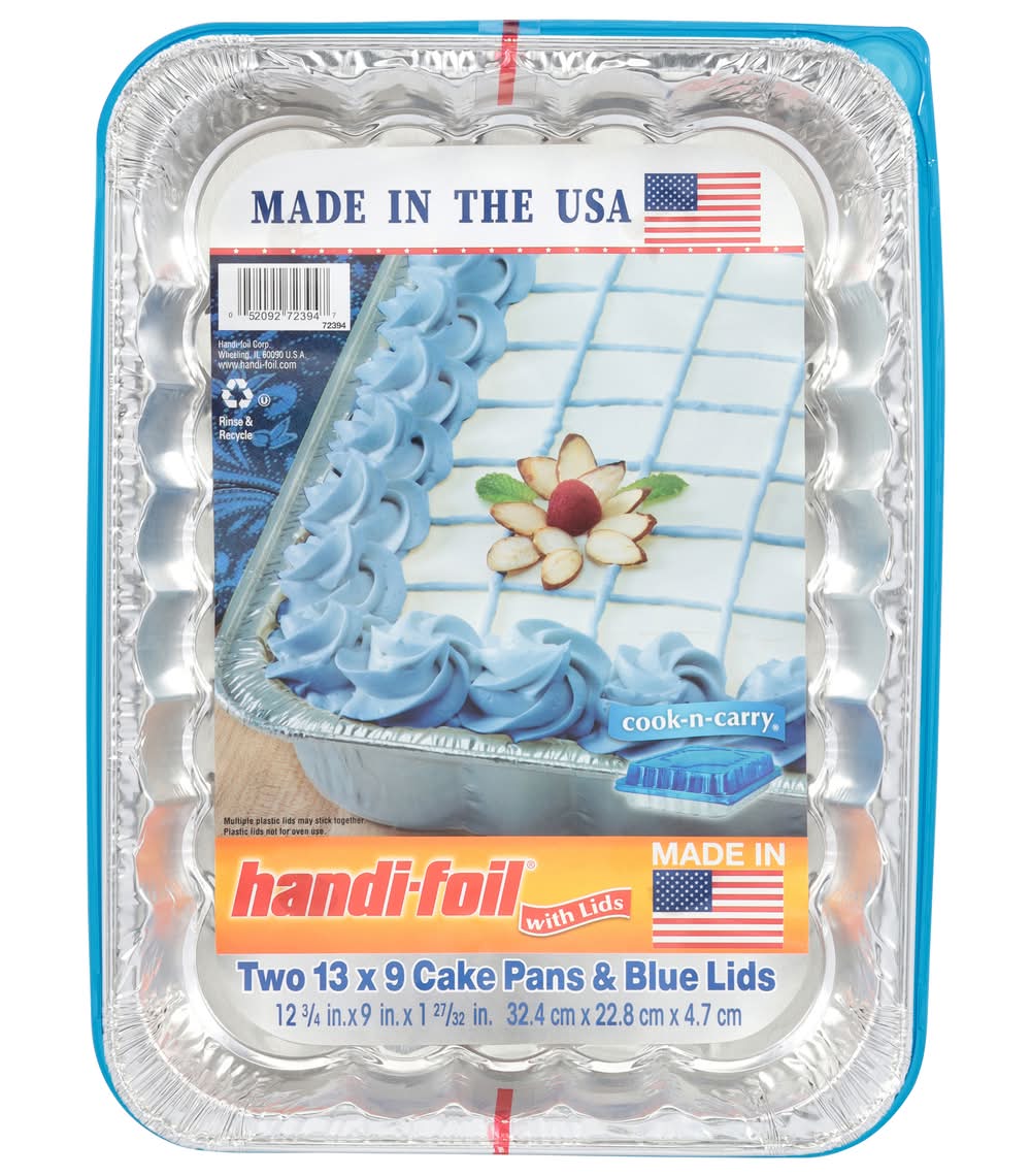 Handi-Foil 13" X 9" Cake Pans & Blue Lids